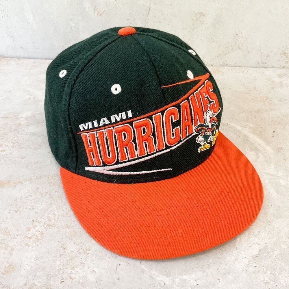 Vintage 90’s Miami Hurricanes embroidered NCAA zephyr snapback hat cap